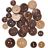 200Pcs 2 Styles Natrual Coconut Buttons BUTT-GF0003-99-1