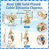 6Pcs 2 Style Rack Plating Brass Micro Pave Cubic Zirconia Pendants KK-BBC0011-02-2