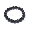 Synthetic Black Stone Bead Stretch Bracelets LS-X-BJEW-K212-B-032-2