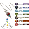 2Pcs Gemstone Chip & Resin Orgonite Dowsing Pendulum Big Pendants AJEW-SC0003-25-5
