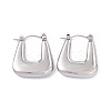 Non-Tarnish 304 Stainless Steel Trapezoid Thick Hoop Earrings for Women EJEW-B018-07P-1