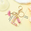 Letter A~Z Transparent Glitter Resin Pendant Keychains KEYC-FZ00024-23-5