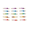 15Pcs 5 Colors Acrylic Bicone Beaded Connector Charms PALLOY-JF03476-1