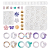 Spinning Fidget Ring & Butterfly & Shell & Flower & Starfish & Paw Print Silicone Molds Kit BY-TAC0003-08-2