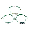 3Pcs 3 Styles Gemstone Braided Bead Bracelets BJEW-JB11146-04-4