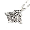 Alloy Moth Pendant Necklace NJEW-G056-07AS-1