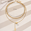201 Stainless Steel Double-Layer Y-Shaped Necklaces for Women's Party Music Festival OH0726-2