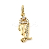 Brass Micro Pave Cubic Zirconia Pendants KK-M273-01G-Y-1