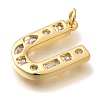 Brass Micro Pave Clear Cubic Zirconia Pendants KK-G521-01G-U-2