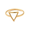 Ion Plating(IP) 201 Stainless Steel Triangle Finger Ring for Women X-RJEW-G266-05G-1