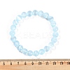 Dyed Natural Selenite Round Beaded Stretch Bracelets for Women G-U005-02G-5