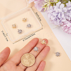 8Pcs 2 Colors Brass Micro Pave Clear Cubic Zirconia Charms KK-BBC0014-87-3