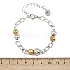 304 Stainless Steel Beads Link Bracelets BJEW-K291-03GP-3
