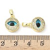Printed Brass Micro Pave Cubic Zirconia with Glass Pendants KK-Z134-17G-01-3