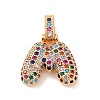 Brass Micro Pave Cubic Zirconia Pendants KK-C076-29M-G02-1