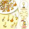 40Pcs 10 Style Alloy Enamel Pendant Decorations HJEW-FS00064-3