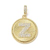 Brass Micro Pave Clear Cubic Zirconia Pendants KK-L253-17G-Z-1