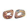 Opaque Resin & Walnut Wood Pendants RESI-T060-49M-2