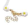 Faceted Rondelle Glass & Glass Seed Anklet AJEW-AN00587-4