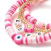 Handmade Polymer Clay Heishi Beads Stretch Bracelets Set BJEW-JB07406-03-8