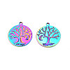 Ion Plating(IP) 201 Stainless Steel Pendants STAS-T063-186M-3