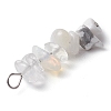 Gradient Color Natural Quartz Crystal & Synthetic White Howlite & Natural White Moonstone & Opalite Chip Beaded Pendants PALLOY-JF02790-01-4