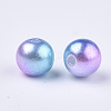 Rainbow ABS Plastic Imitation Pearl Beads X1-OACR-Q174-6mm-02-2
