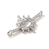 Brass Pave Clear Cubic Zirconia Star Links Connector Charms LS-KK-K371-06P-2