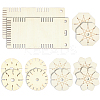 12Pcs 6 Styles Wood Braiding Disks AJEW-GA0009-99-1