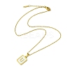 Ion Plating(IP) Rectangle with Initial Letter 304 Stainless Steel Pendant Necklace NJEW-R265-04G-U-3