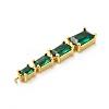 Brass Pave Cubic Zirconia Connector Charms KK-G458-01G-02-3