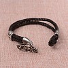 Braided Leather Cord Bracelets X-BJEW-L605-38-3