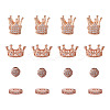 Brass Micro Pave Clear Cubic Zirconia Beads ZIRC-TA0001-09RG-2