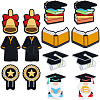 14Pcs 8 Styles Graduation Season Theme Silicone Focal Beads SIL-SC0002-18-1