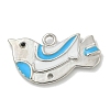 Platinum Brass Enamel Robin Bird Pendants KK-L224-060P-02-1