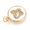 Brass Micro Pave Clear Cubic Zirconia Pendants KK-N268-72G-2