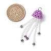 Glass Seed Beaded Jellyfish Pendants PALLOY-MZ00660-03-2