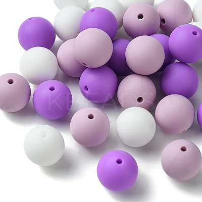 30Pcs 3 Colors Silicone Beads Round Rubber Bead 15MM Loose Spacer Beads for DIY Supplies Jewelry Keychain Making SIL-FS0001-01A-1