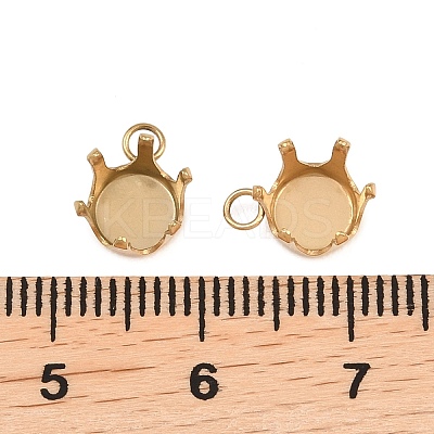304 Stainless Steel Pendant Rhinestone Claw Charms Settings STAS-B121-01B-G-1