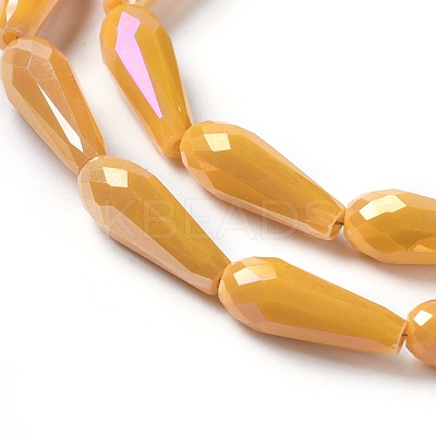 Electroplated Opaque Glass Beads Strands EGLA-L015-FR-B14-01-1