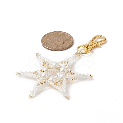Handmade Loom Pattern Seed Beaded Pendant Decorations HJEW-MZ00005-02-1