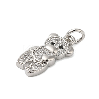 Rack Plating Brass & Clear Cubic Zirconia Pendants KK-S372-16P-1