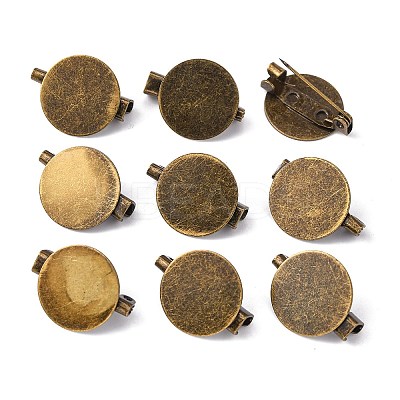 Brass Brooch Cabochon Settings LS-KK-H090-1
