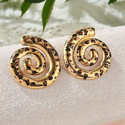 304 Stainless Steel Enamel Stud Earrings EJEW-Z084-15G-03-1