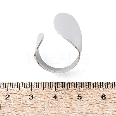 Non-Tarnish 304 Stainless Steel Open Cuff Ring X-RJEW-Q775-01P-1
