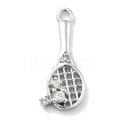 Rack Plating Brass Clear Cubic Zirconia Pendants KK-M102-17P-A-1
