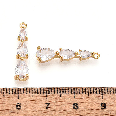 Brass Micro Pave Cubic Zirconia Pendants X-KK-N261-118C-G-1