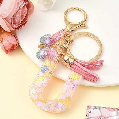 Resin & Acrylic & Faux Suede Tassel Keychain KEYC-YW00124-21-1