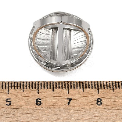 Flat Round 304 Stainless Steel Enamel Finger Rings for Women RJEW-G355-07P-02-1