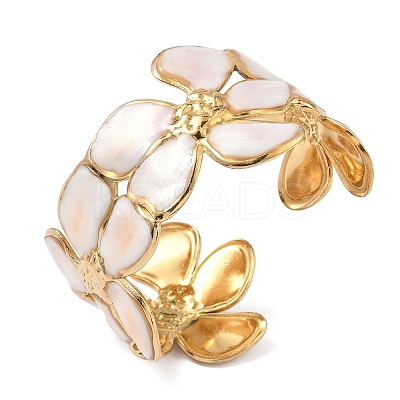 304 Stainless Steel Cuff Bangles for Women LS-BJEW-F525-04D-G-1
